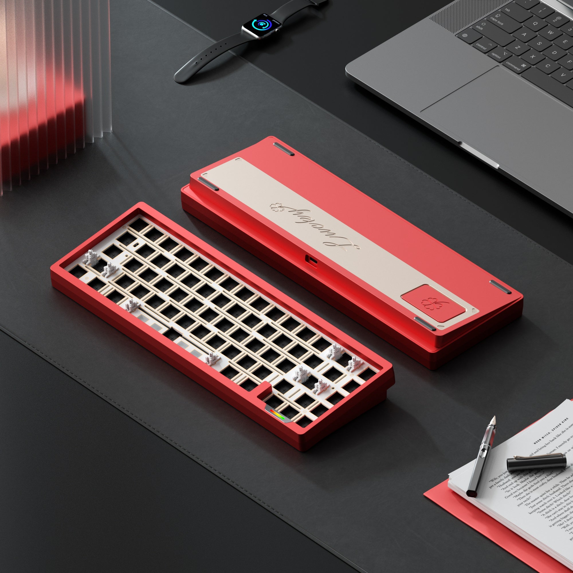 Weikav Lucky65 Red Mechanical Keyboard Barebone