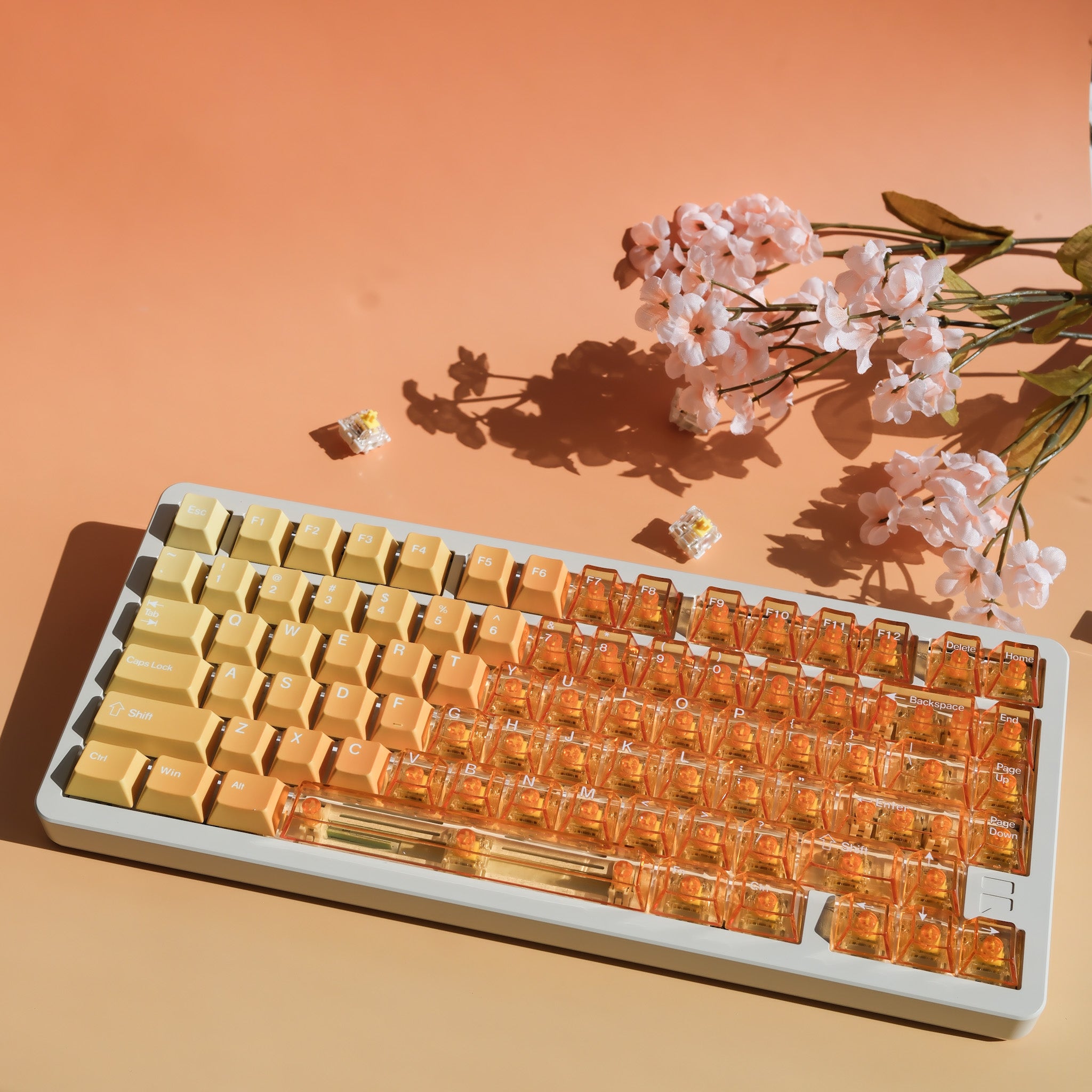 F75 Creamy White | Golden Sunset Mechanical Keyboard
