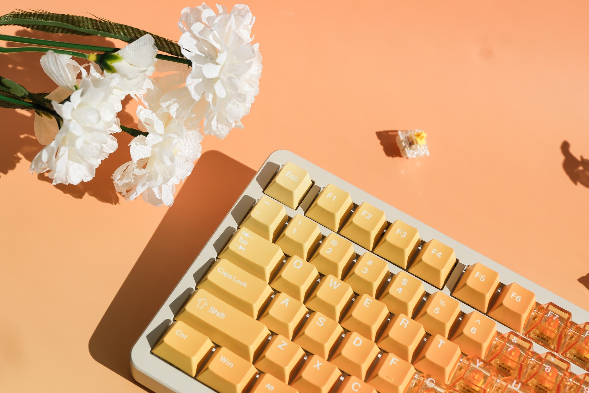 F75 Creamy White | Golden Sunset Mechanical Keyboard