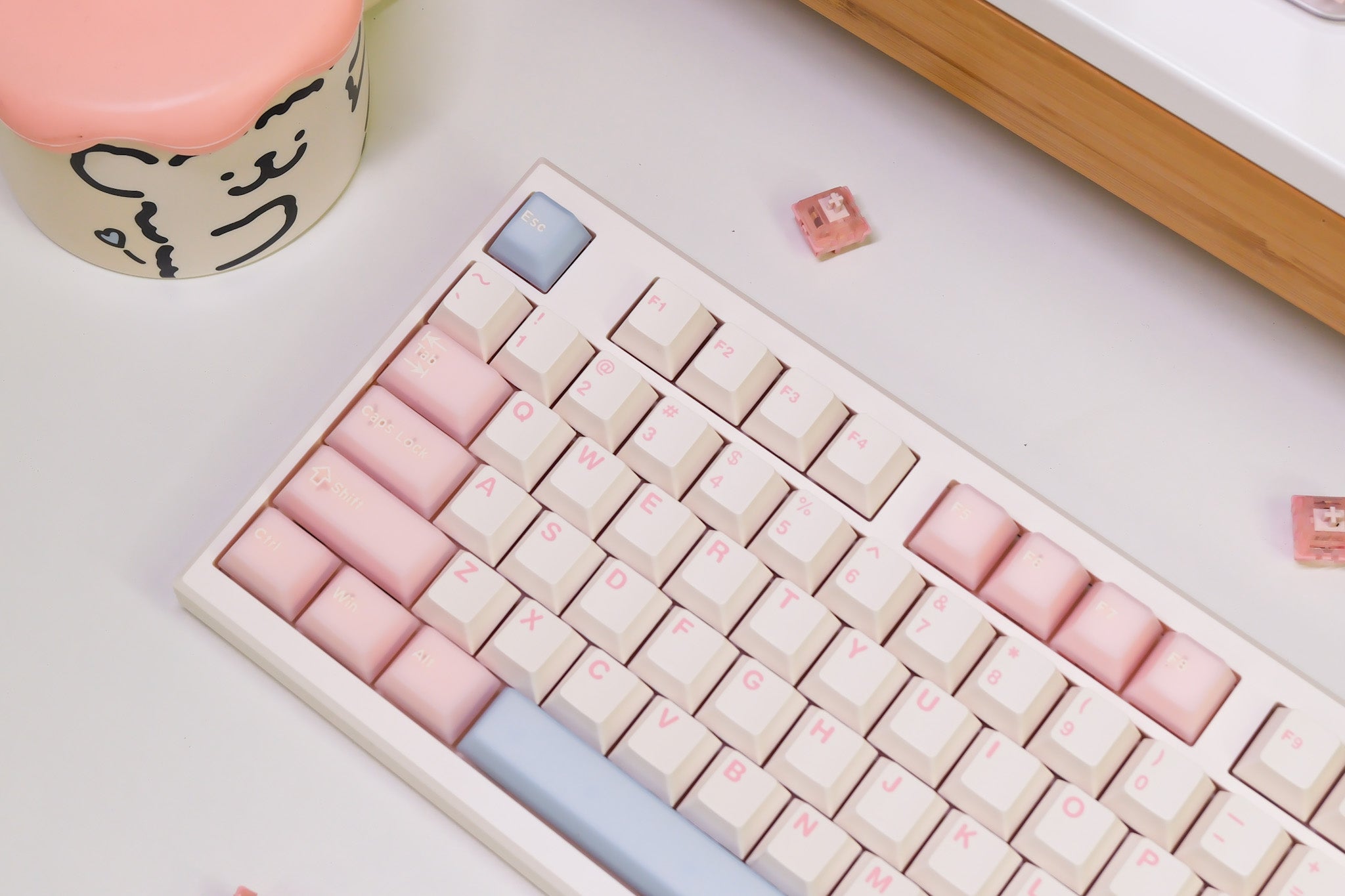 SOUL104 White | White Peach Oolonge Mechanical Keyboard