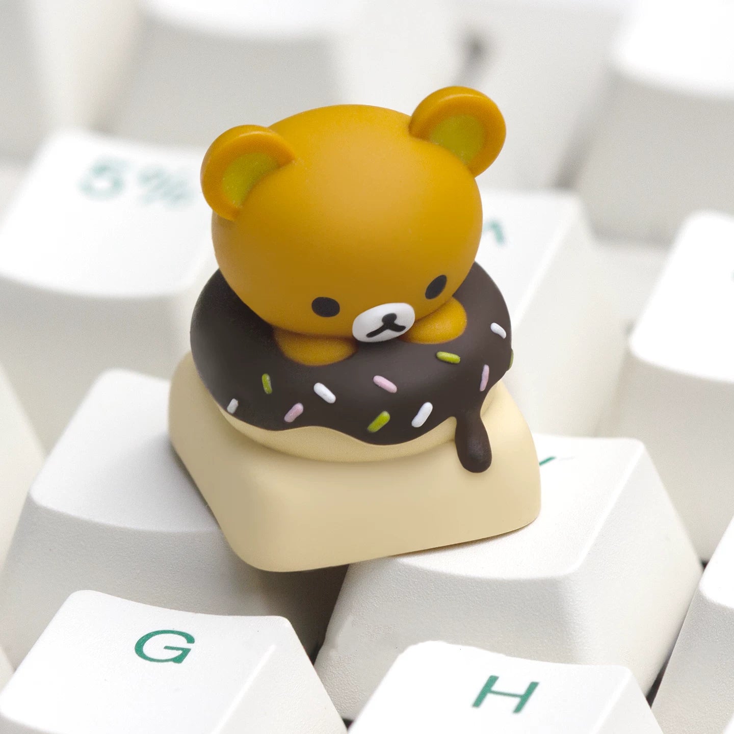Donut Relax Bear Artisan Key Cap