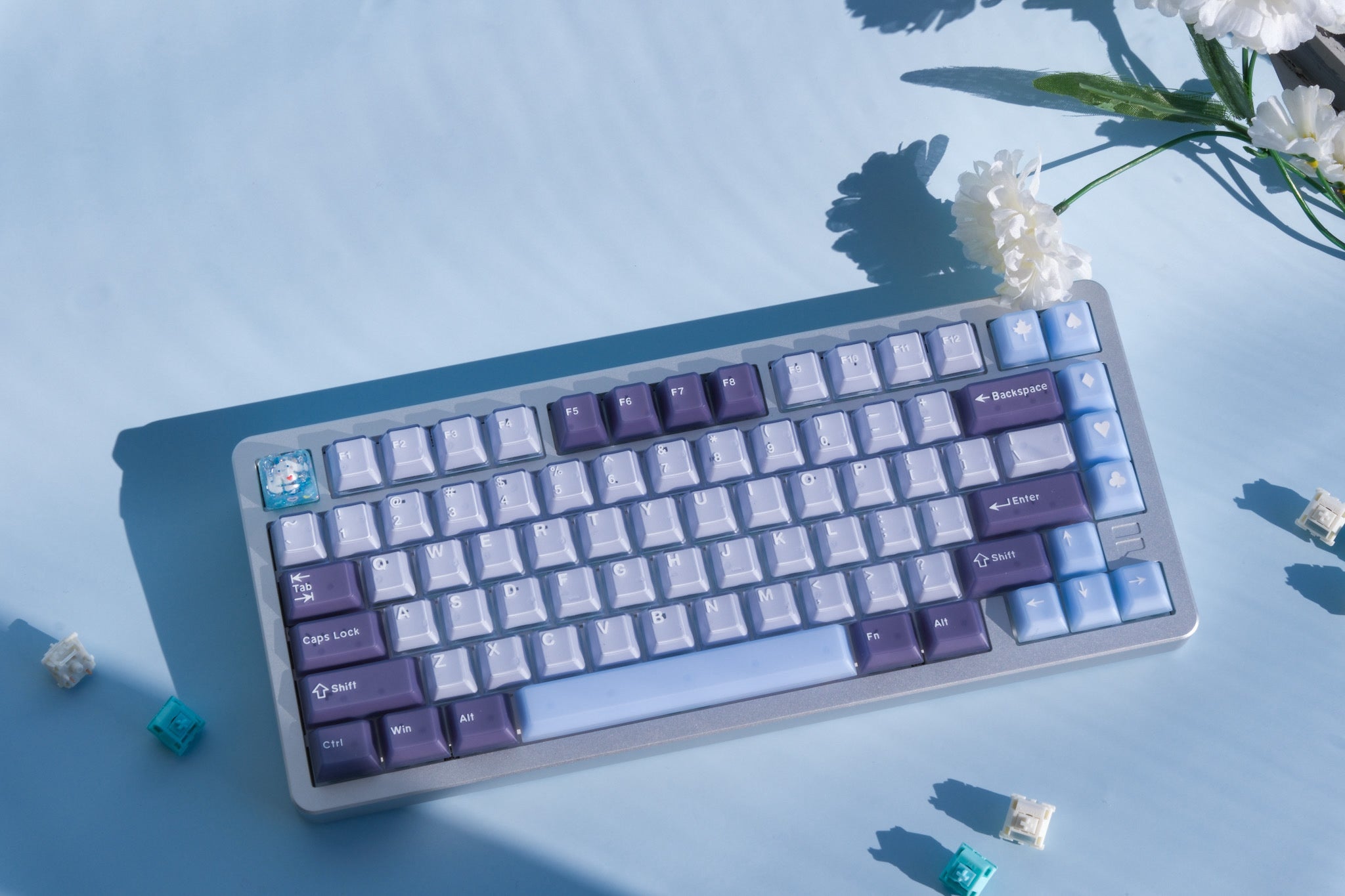 F75 Silver | Blueberry Cheesecake Mechanical Keyboard