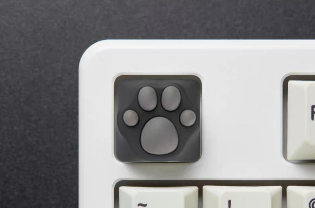 Black & Grey Cat Paw Artisan Key Caps