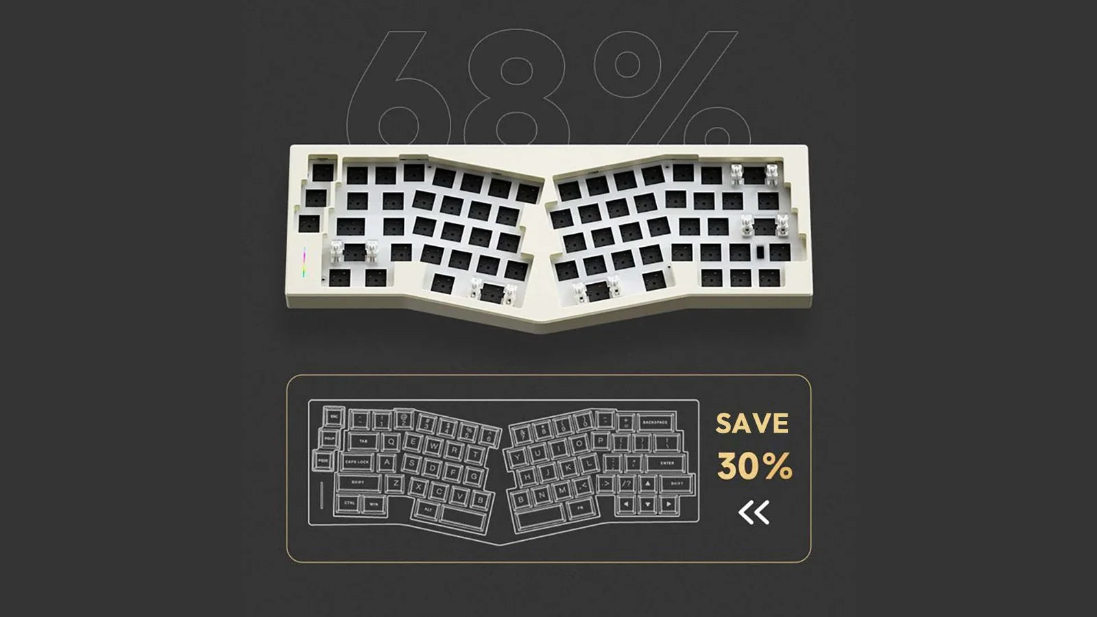 Weikav Record65 V2 Creamy White Mechanical Keyboard Barebone