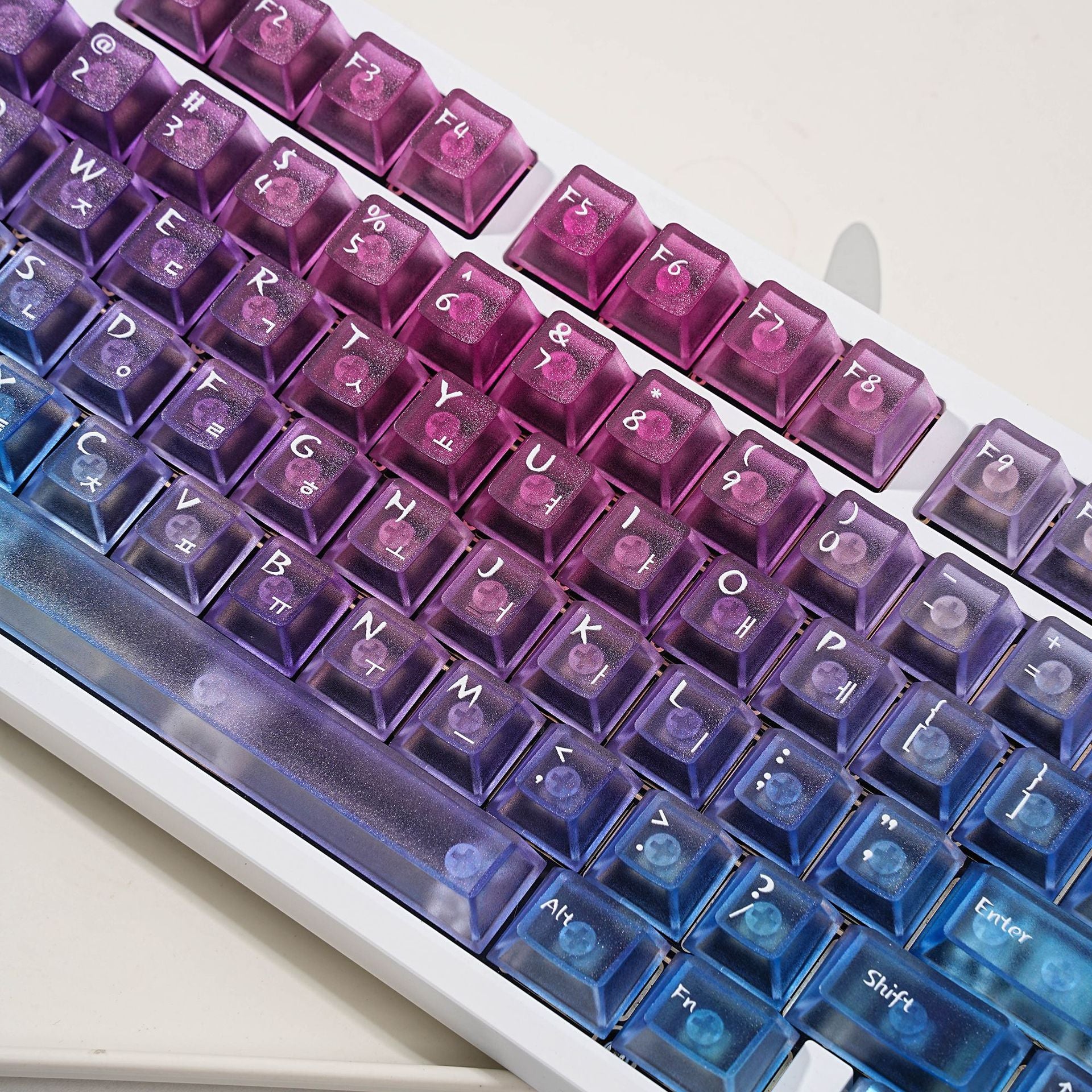 Pink Ocean Key Cap Set - Translucent Gradient