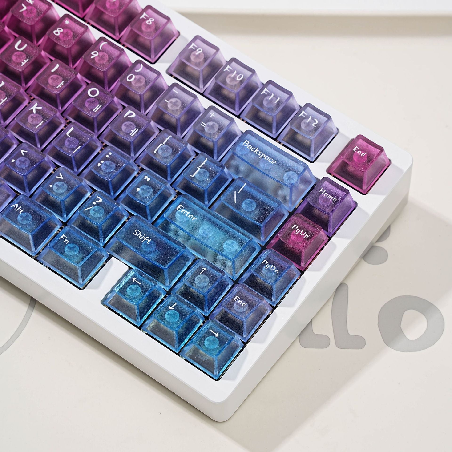 Pink Ocean Key Cap Set - Translucent Gradient