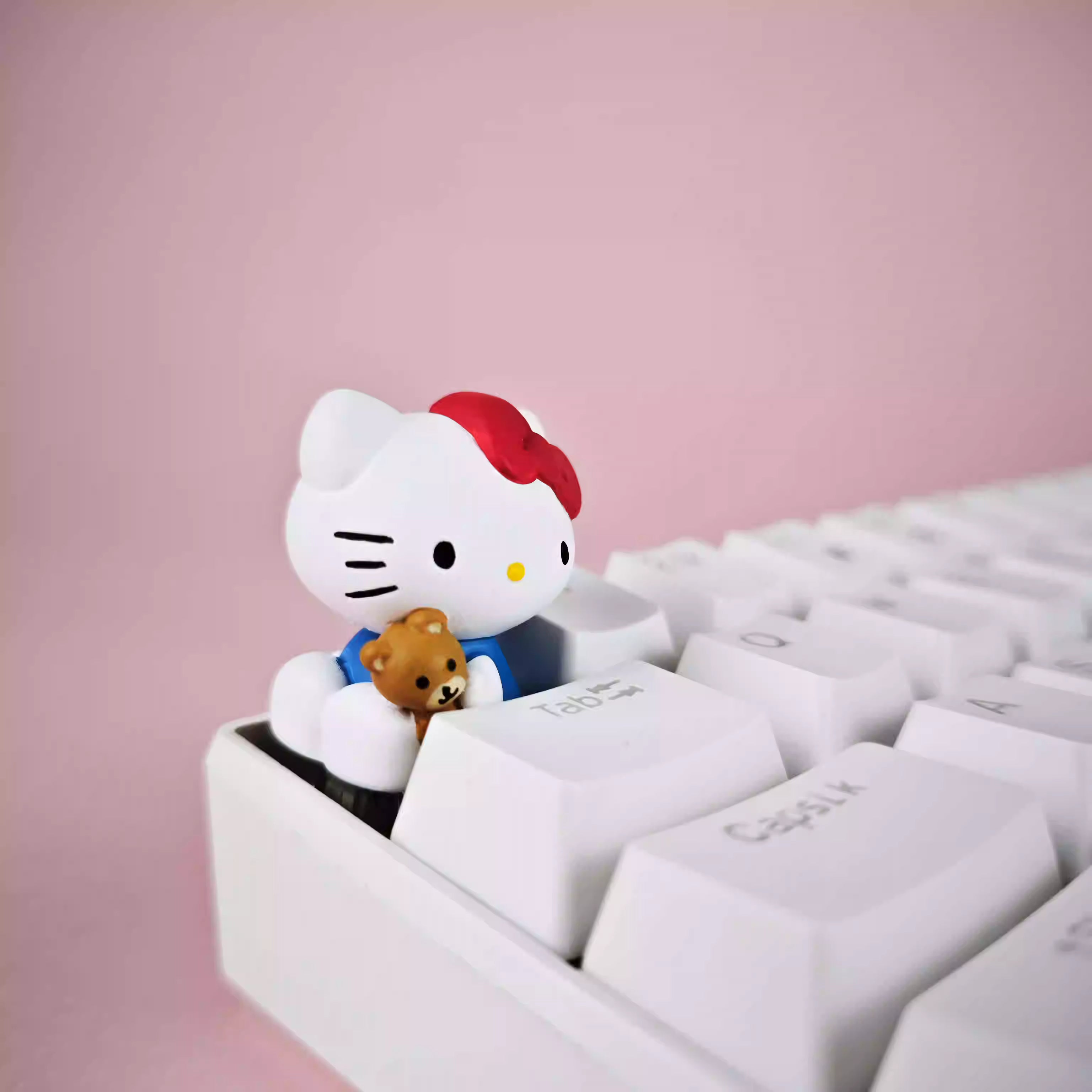 Kitty with Bear Artisan Key Cap