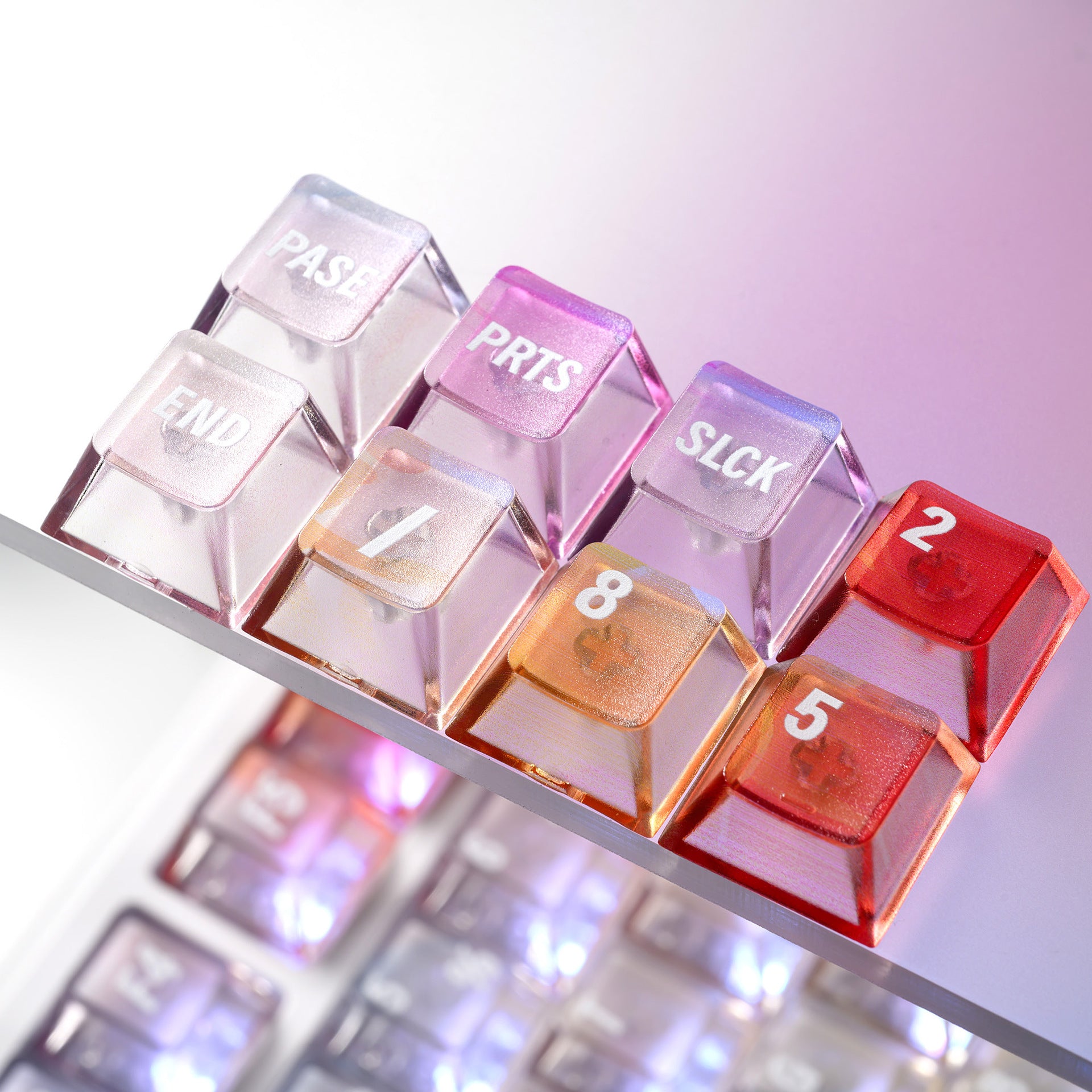 Sunset Glow Key Cap Set - Translucent Gradient
