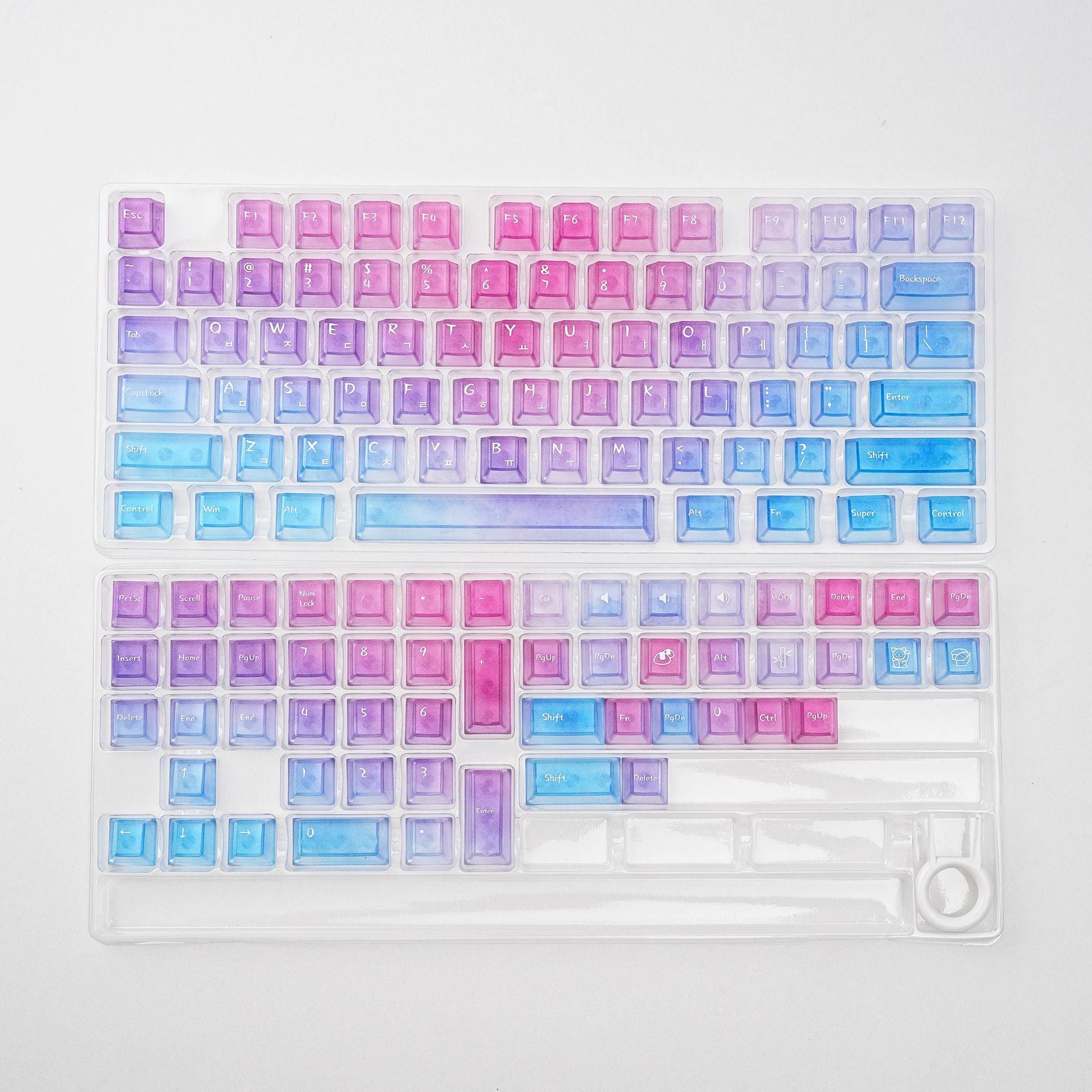 Pink Ocean Key Cap Set - Translucent Gradient