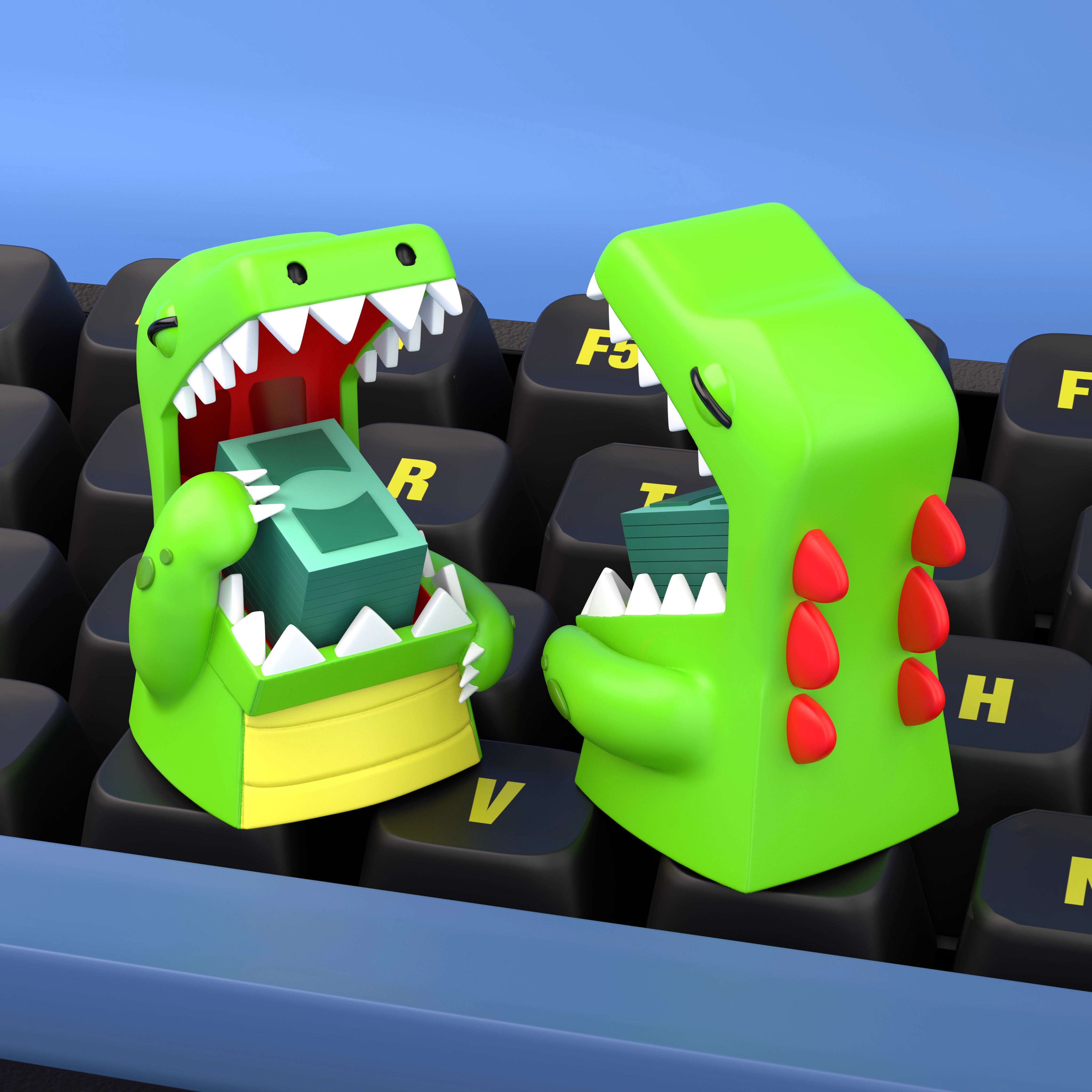 Money Crocodile Artisan Key Cap