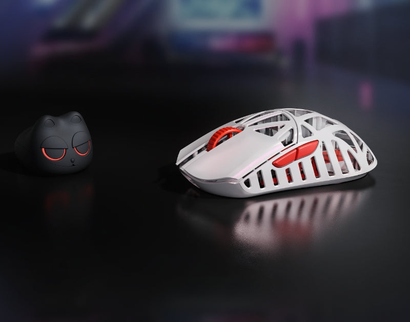 WL Mouse White & Red | Beast X Magnesium Gaming Mouse