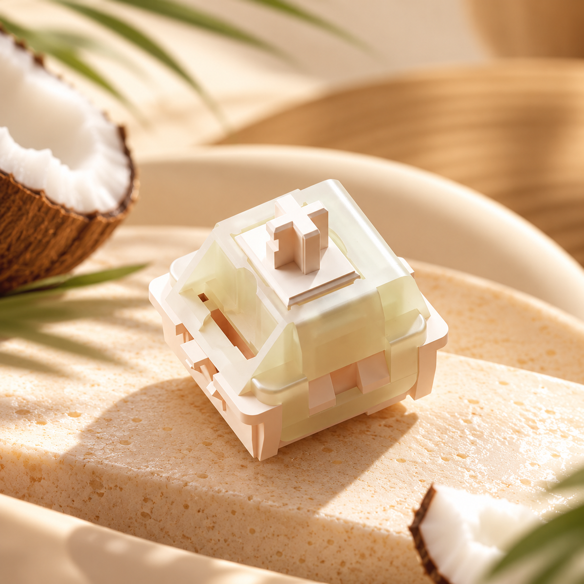 Coconut Latte linear mechanical switch with a cream housing