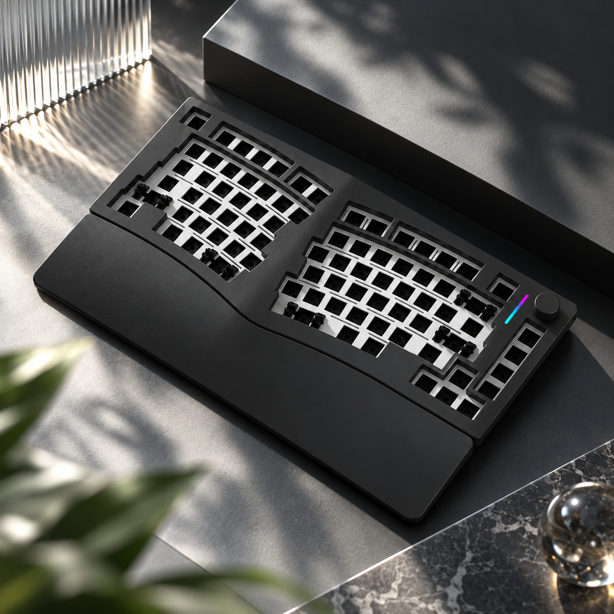 FEKER Alice75 black aluminium barebone keyboard without switches or keycaps