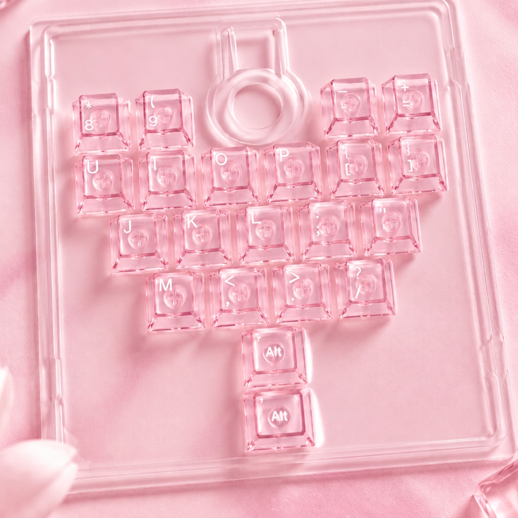 Sakura Heart Key Cap Set - 21 keys