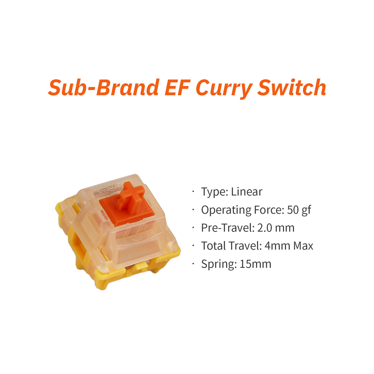 Gateron Everfree Curry Linear Switches — full product details — Switch specifications 1