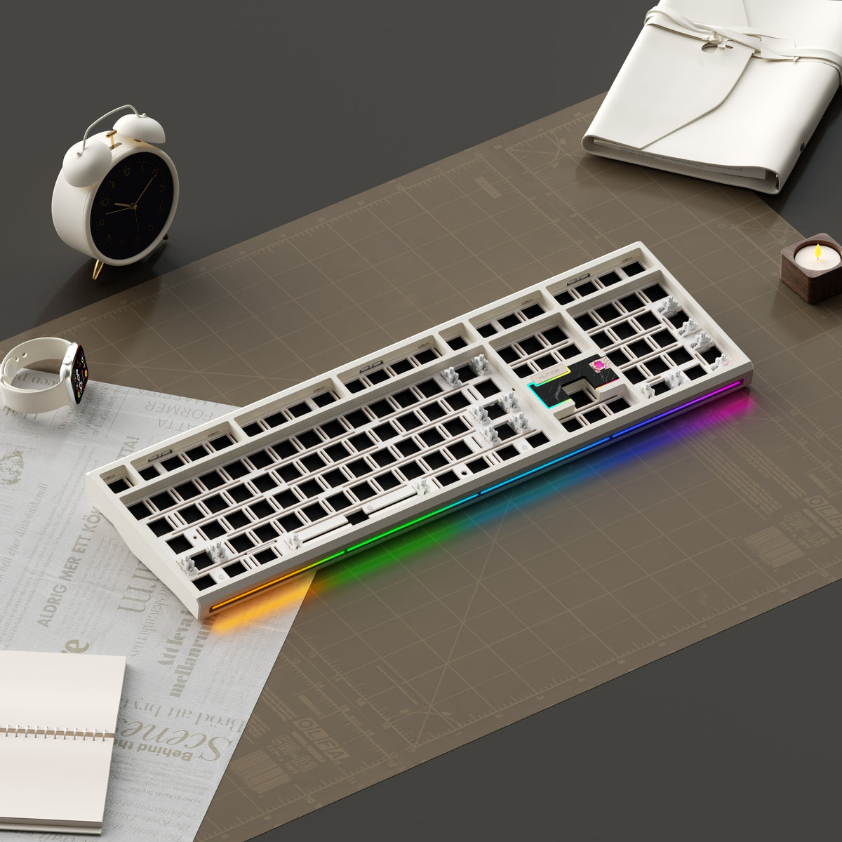 Nut108 Creamy White | Aluminium Keyboard Barebone