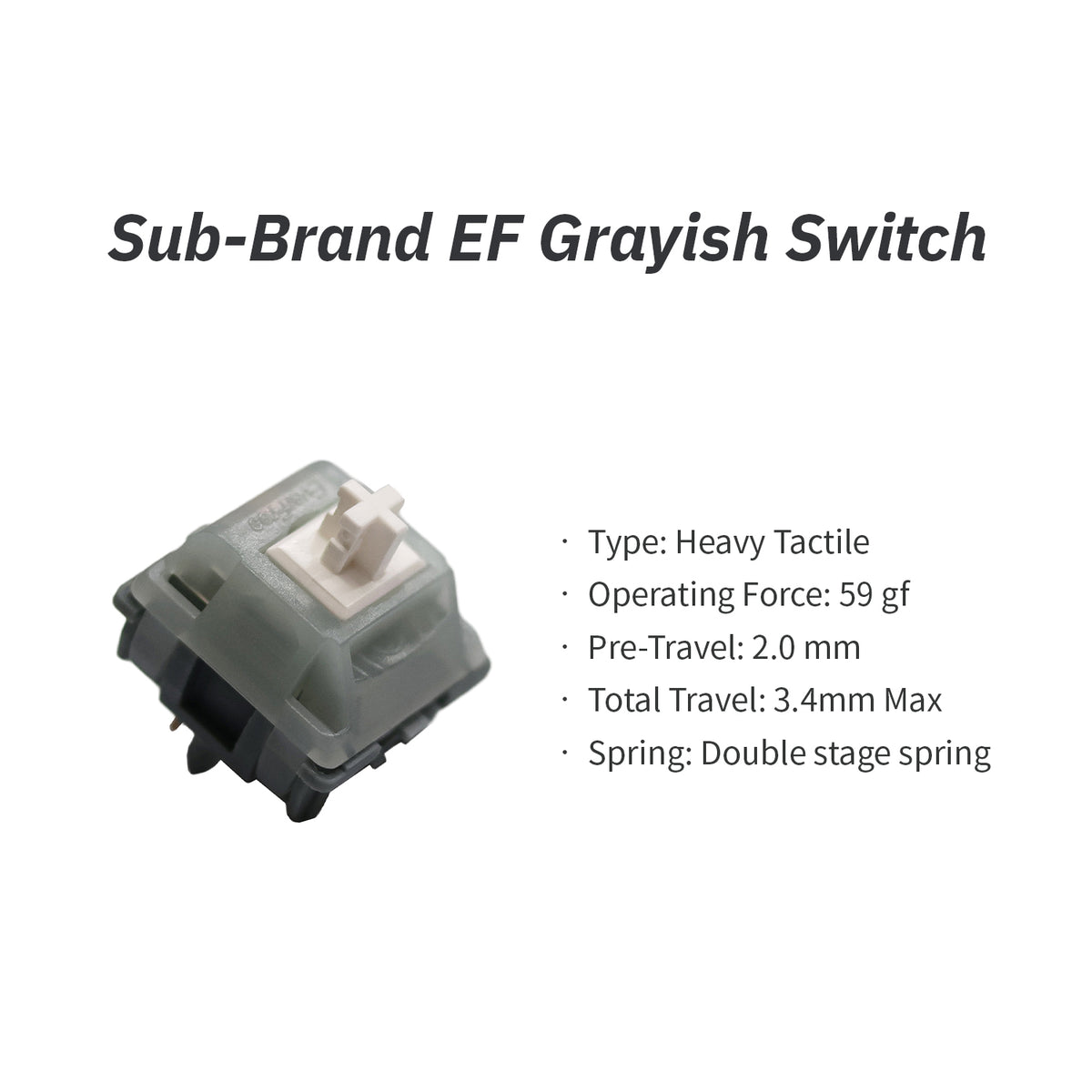 Gateron Everfree Greyish Heavy Tactile Switches — full product details — Switch specifications 1