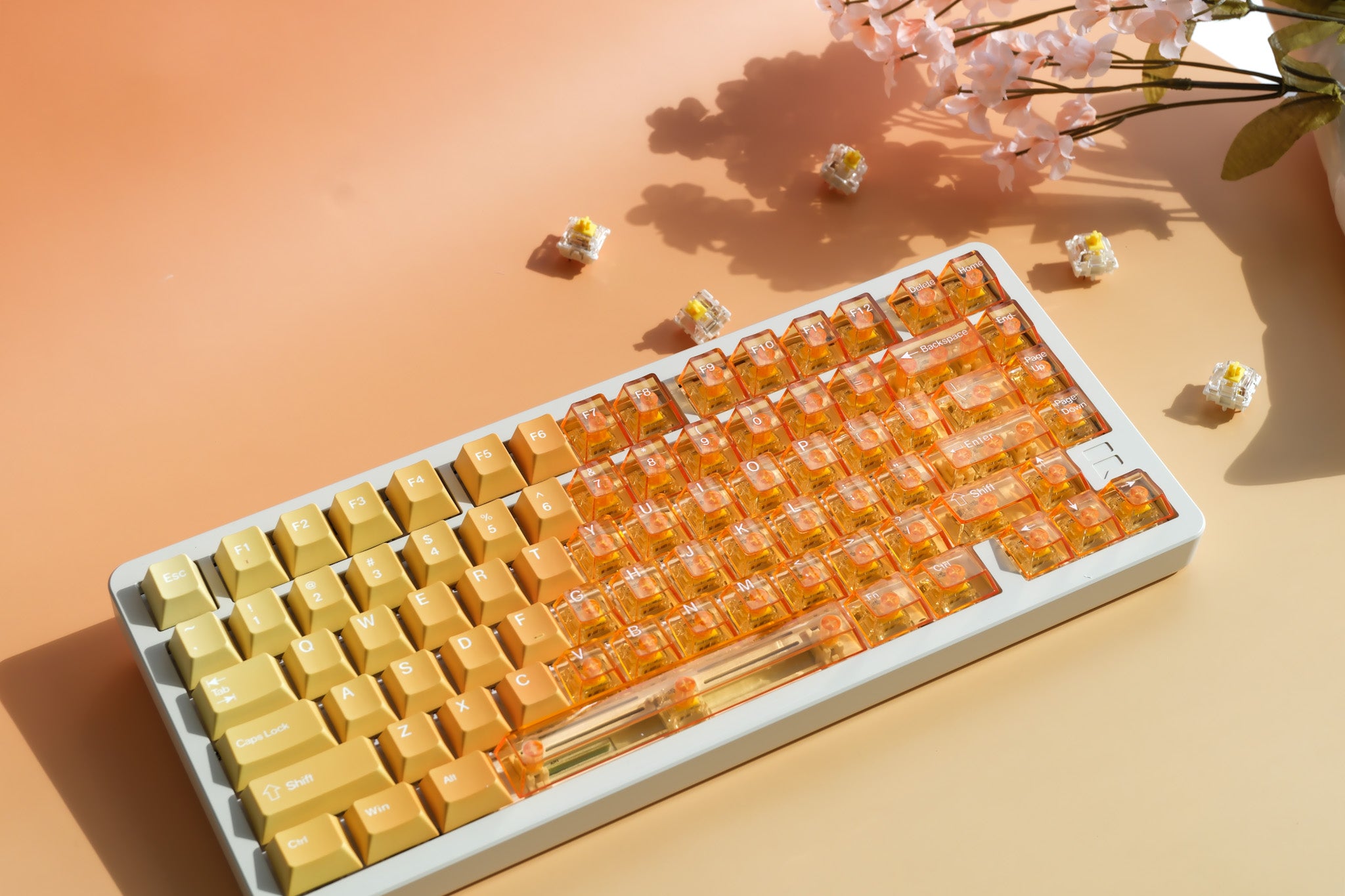 F75 Creamy White | Golden Sunset Mechanical Keyboard