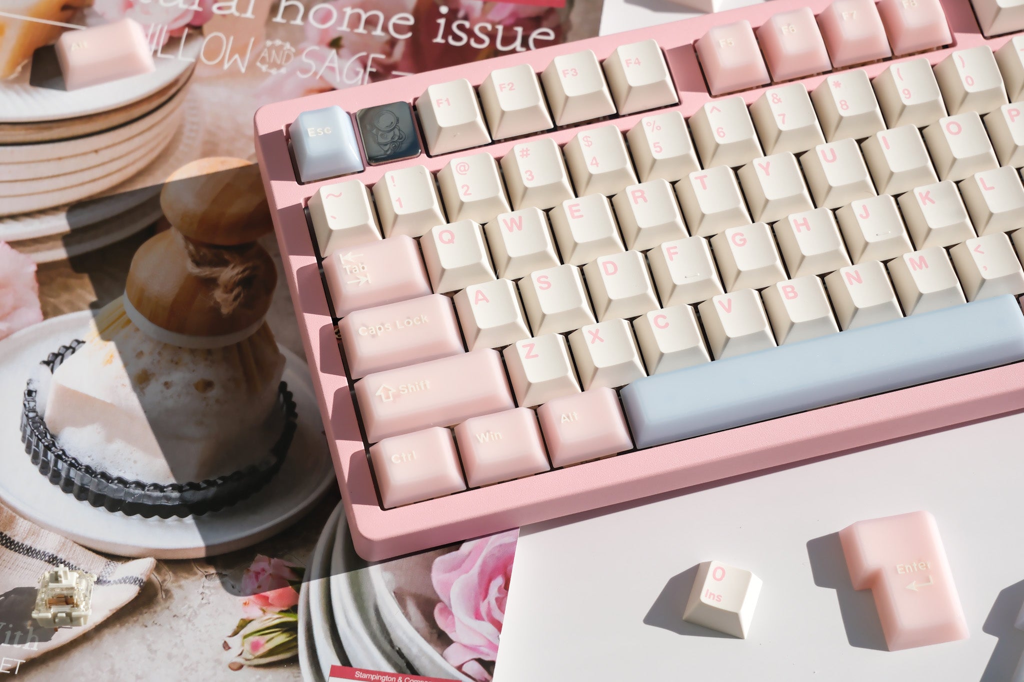 Hi75 Pink | White Peach Oolong Mechanical Keyboard | Pre-order Opening Now