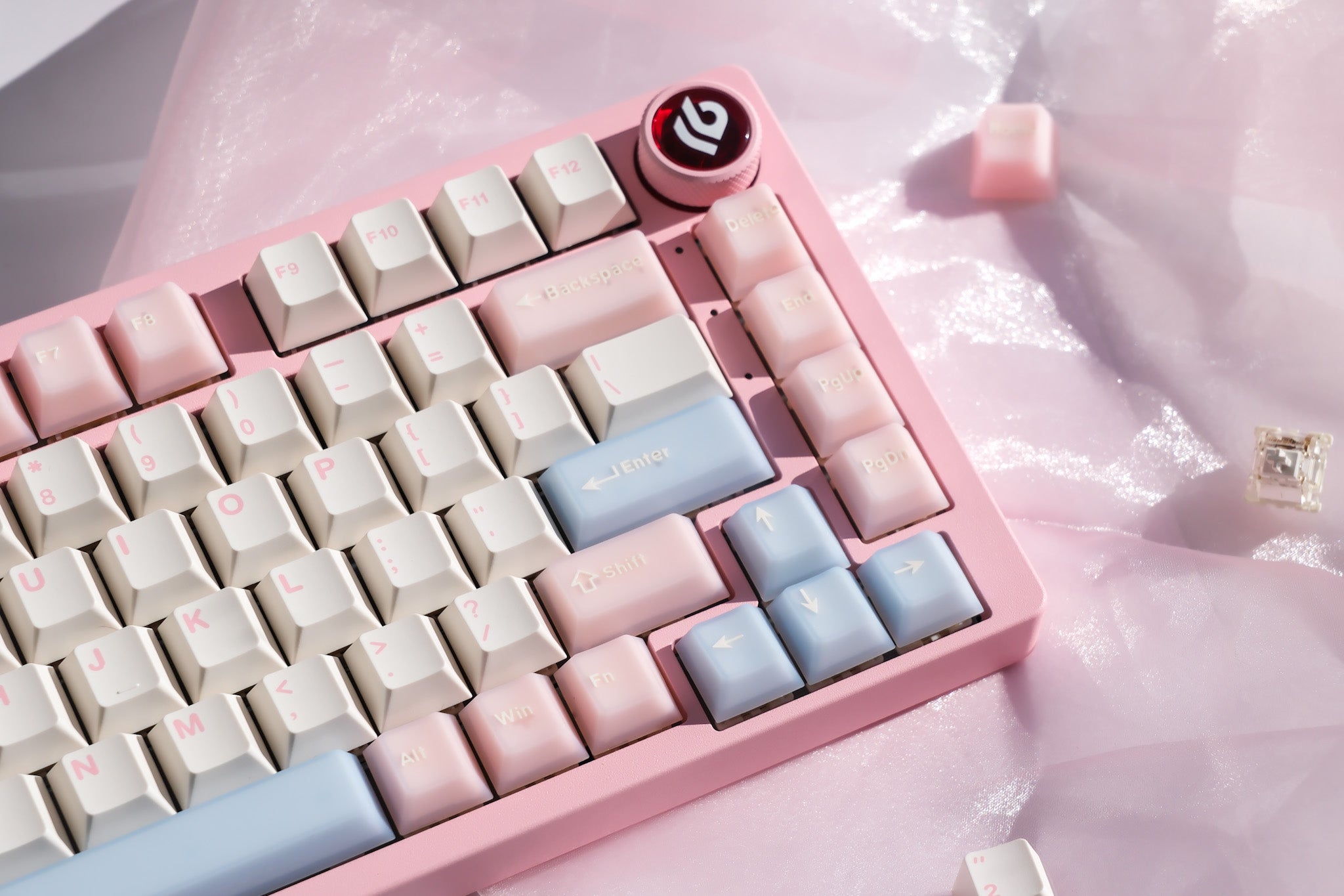 Hi75 Pink | White Peach Oolong Mechanical Keyboard | Pre-order Opening Now