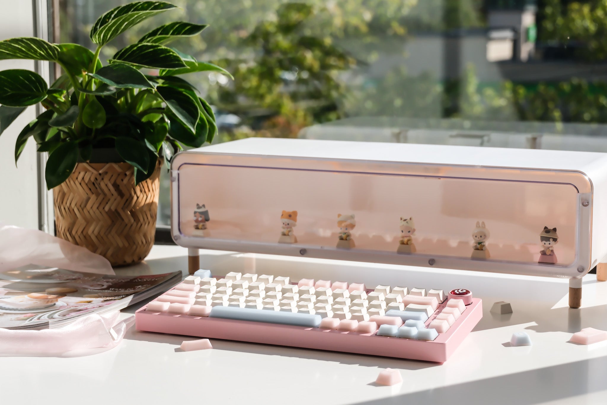 Hi75 Pink | White Peach Oolong Mechanical Keyboard | Pre-order Opening Now