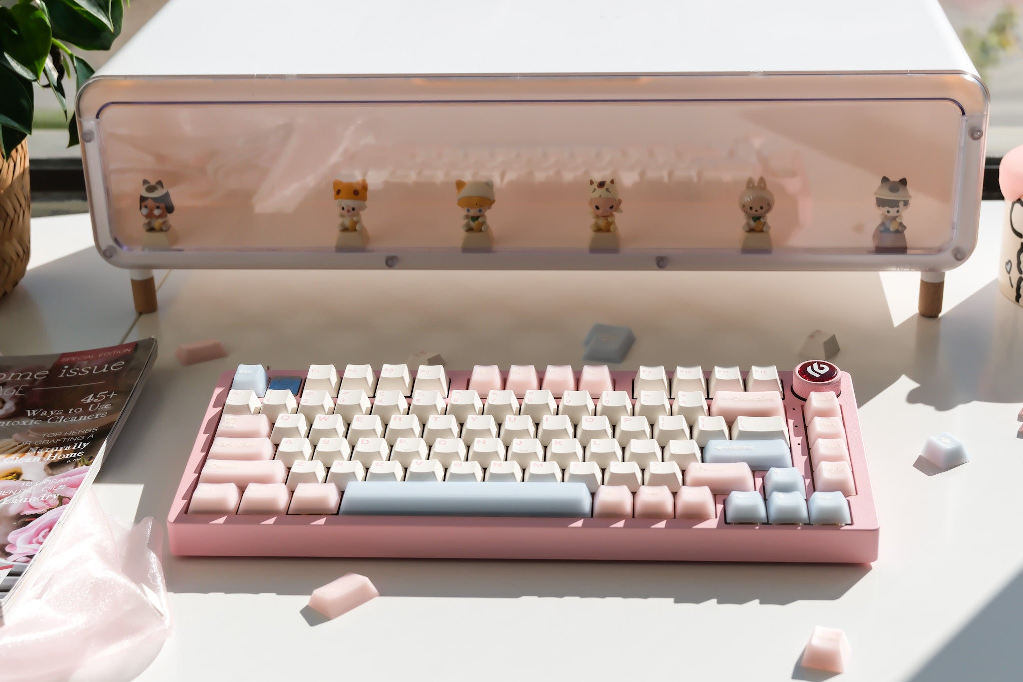 Hi75 Pink | White Peach Oolong Mechanical Keyboard | Pre-order Opening Now