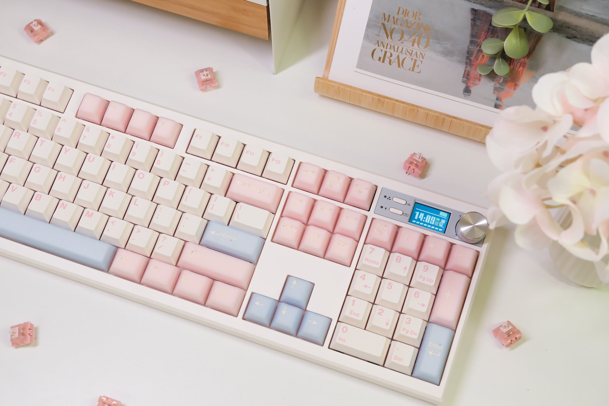 SOUL104 White | White Peach Oolonge Mechanical Keyboard