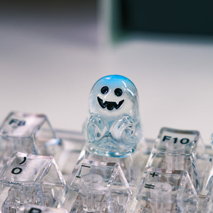 Transparent Blue Head Ghost Artisan Key Cap