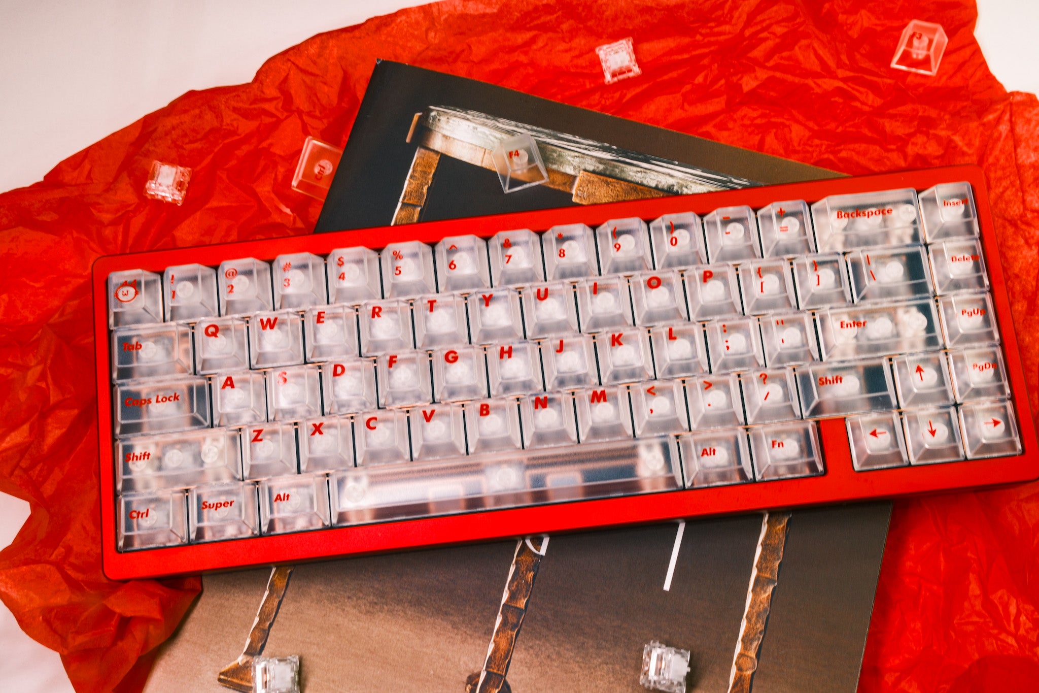 Weikav Nut65 Red | White Fog Mechanical Keyboard