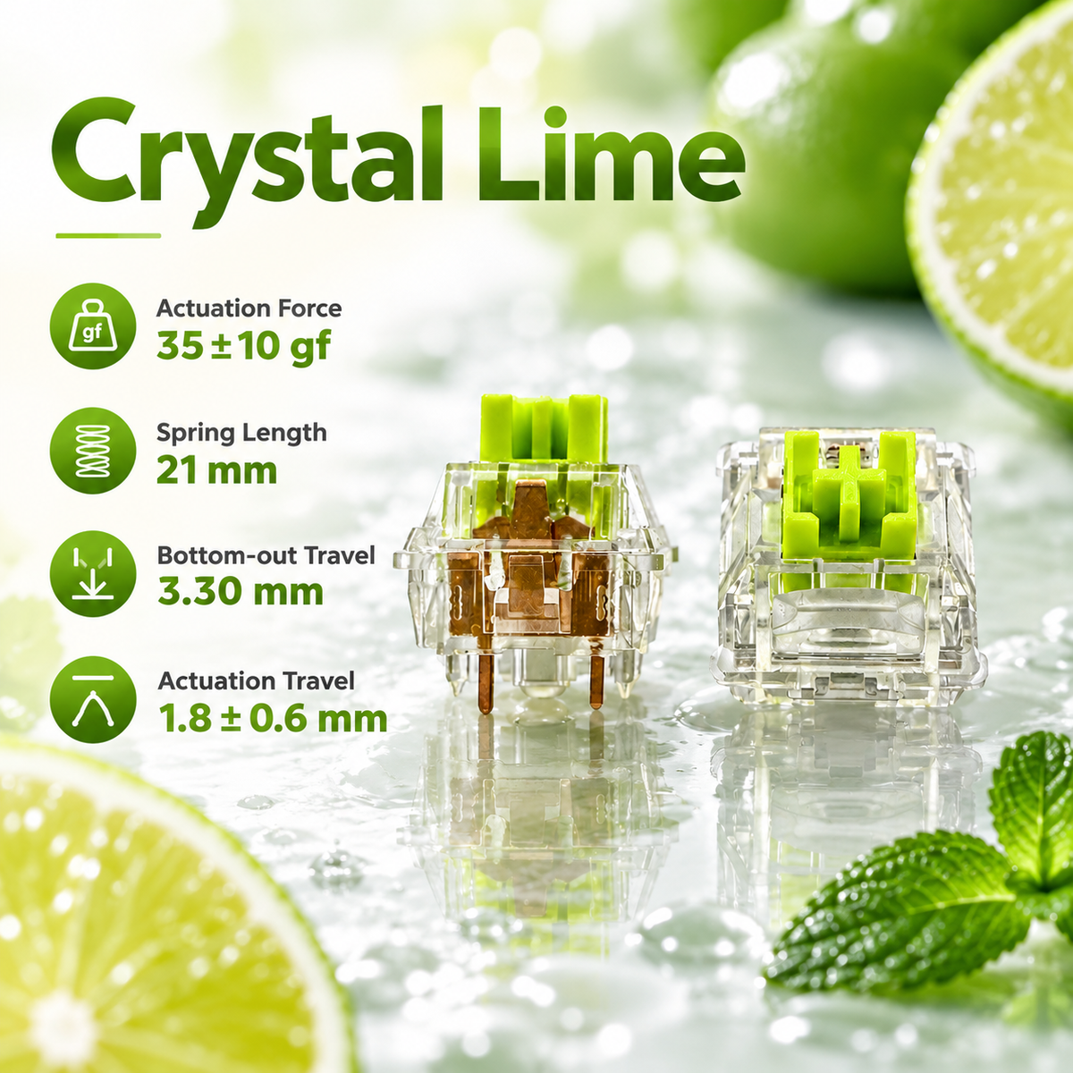 Outemu Crystal Lime Muted Silent Tactile Switch
