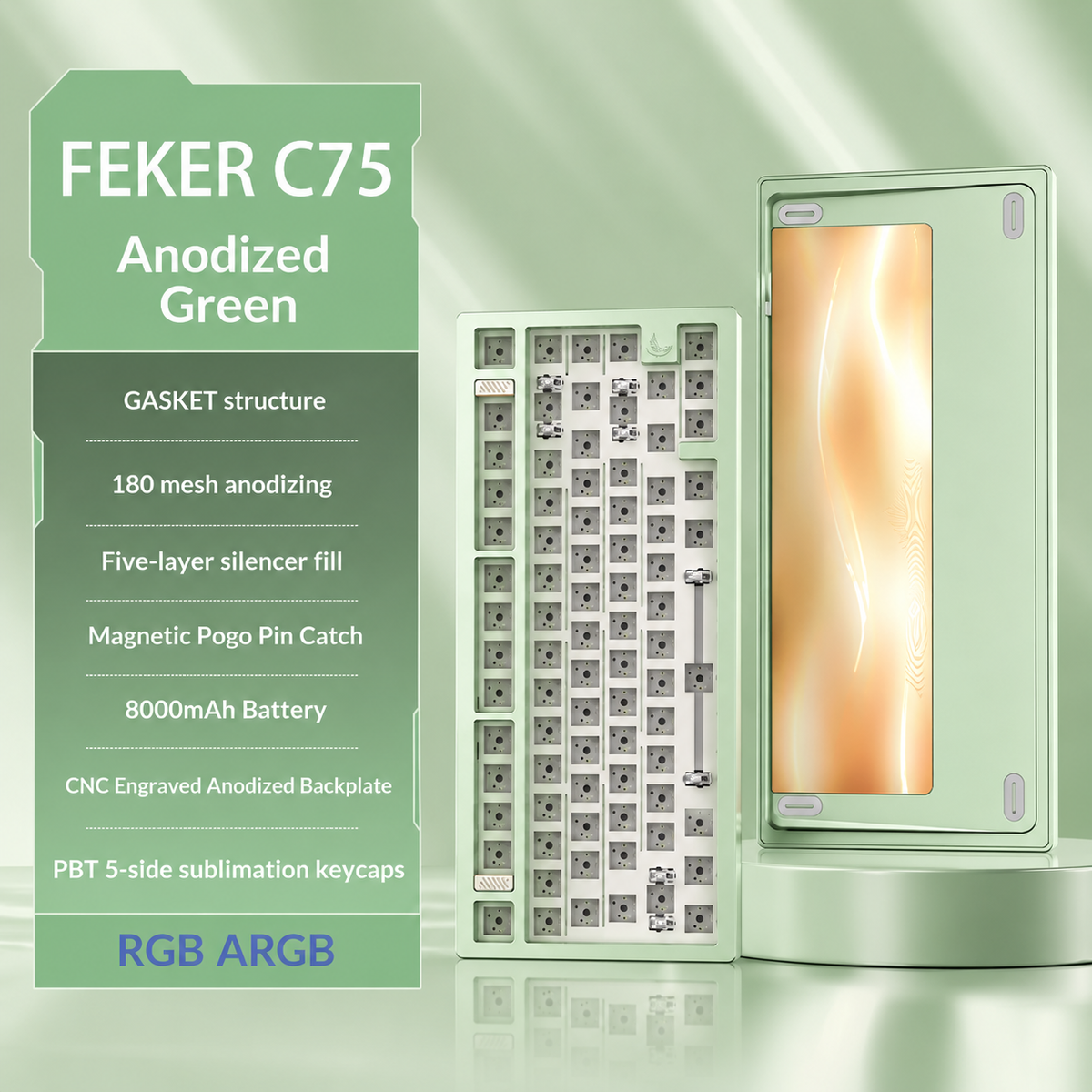 Feker C75 Light Green | Mechanical Keyboard Barebone
