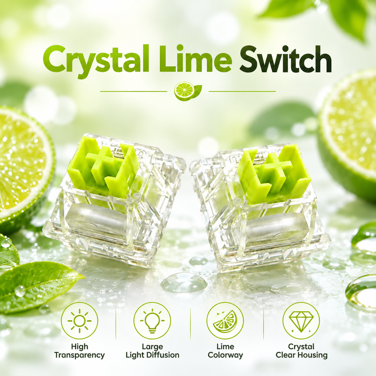 Outemu Crystal Lime Muted Silent Tactile Switch