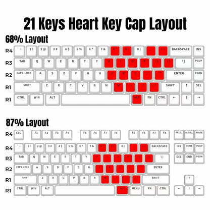 Frozen Heart Key Cap Set - 21 keys