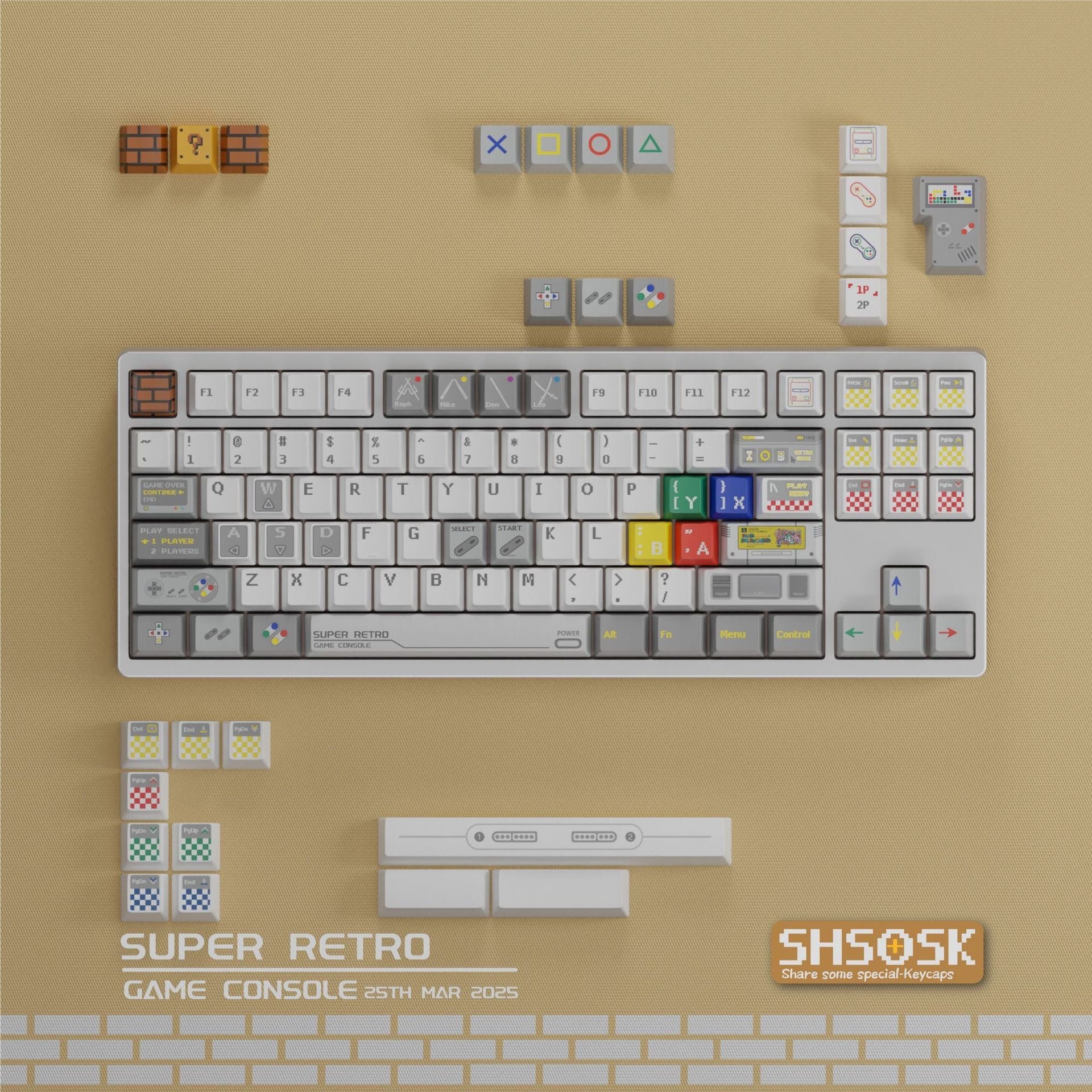 Mario World Key Cap Set