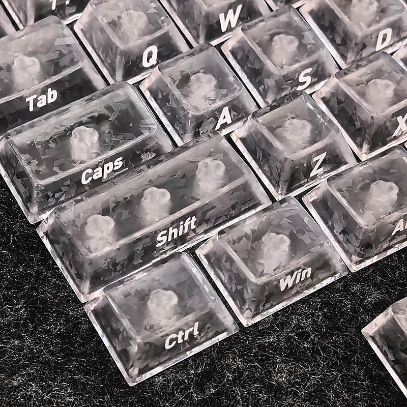 Icy Carbon Fiber Key Cap Set