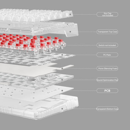 ZT82 Transparent Mechanical Keyboard Barebone