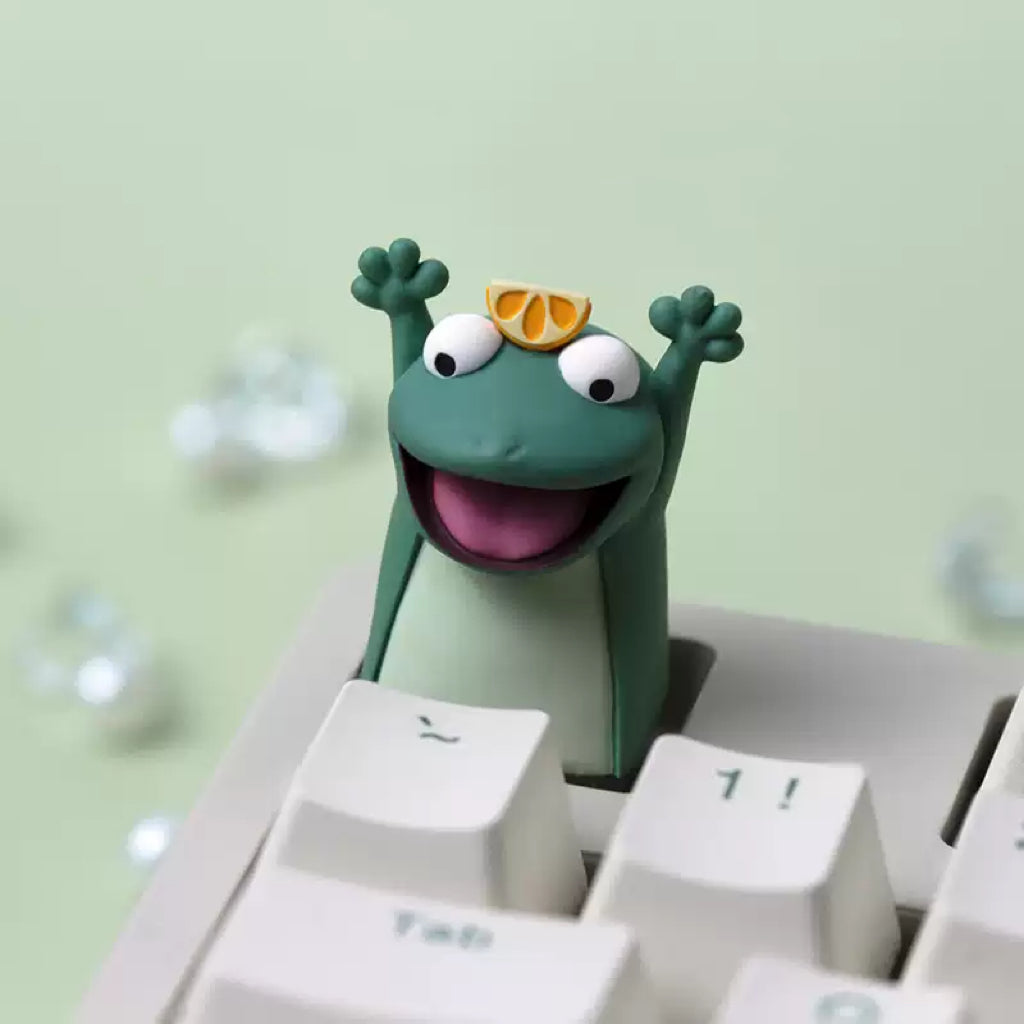Lizard with Orange Artisan Key Cap
