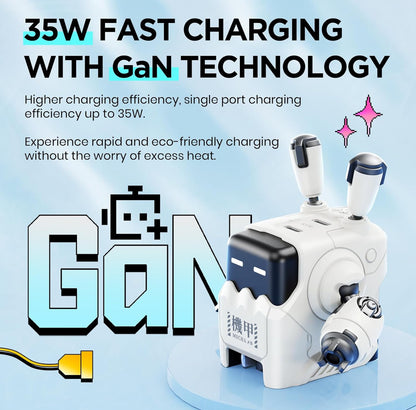 GravaStar 35W USB C Robot Charger - White