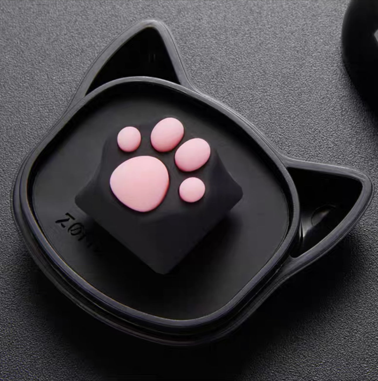 Black & Pink Cat Paw Artisan Key Caps