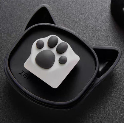 White & Grey Cat Paw Artisan Key Caps