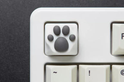 White & Grey Cat Paw Artisan Key Caps