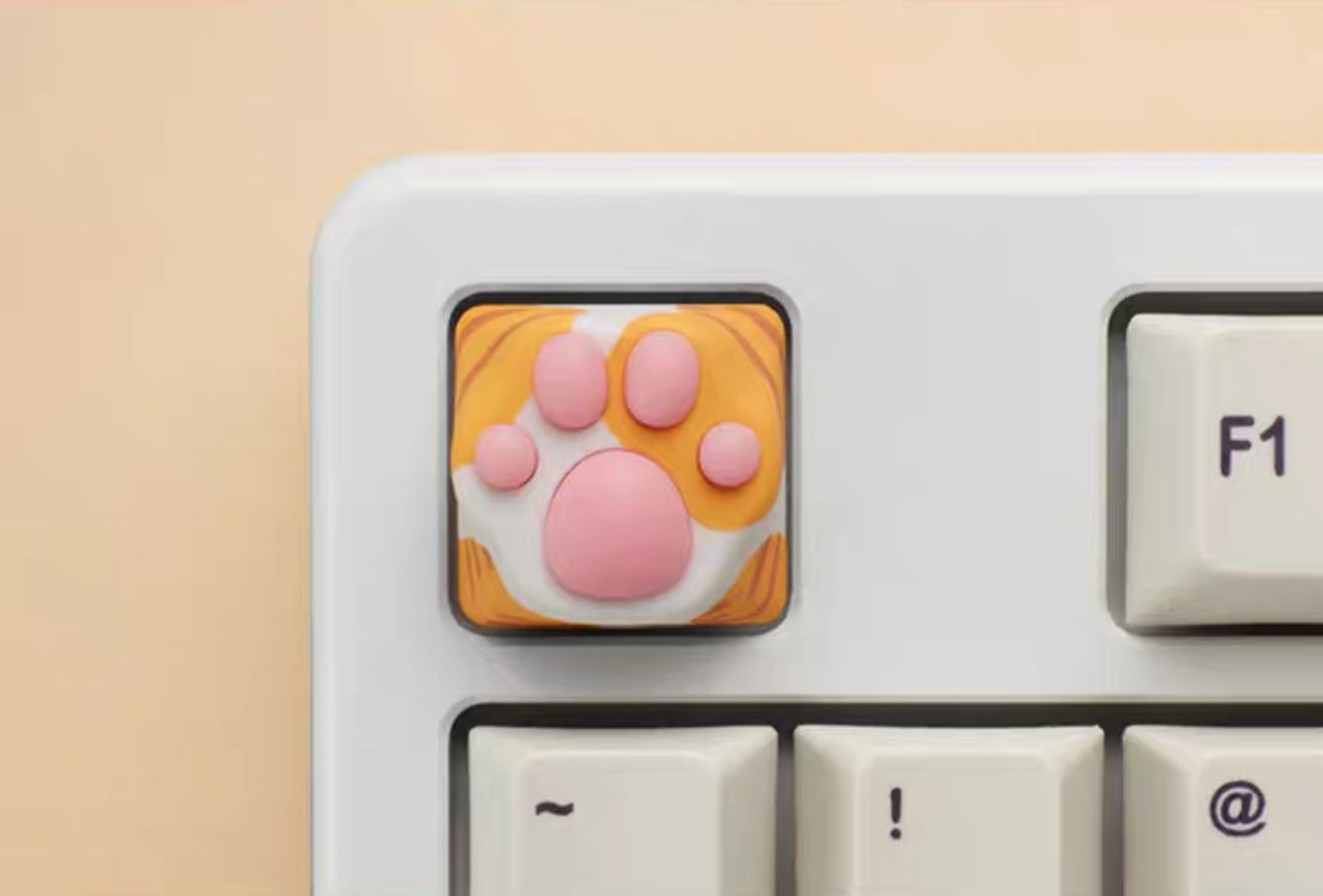 Orange Cat Paw Artisan Key Caps
