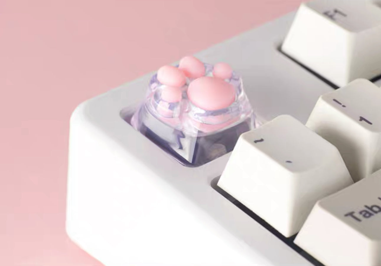 Clear Transparent Cat Paw Artisan Key Caps