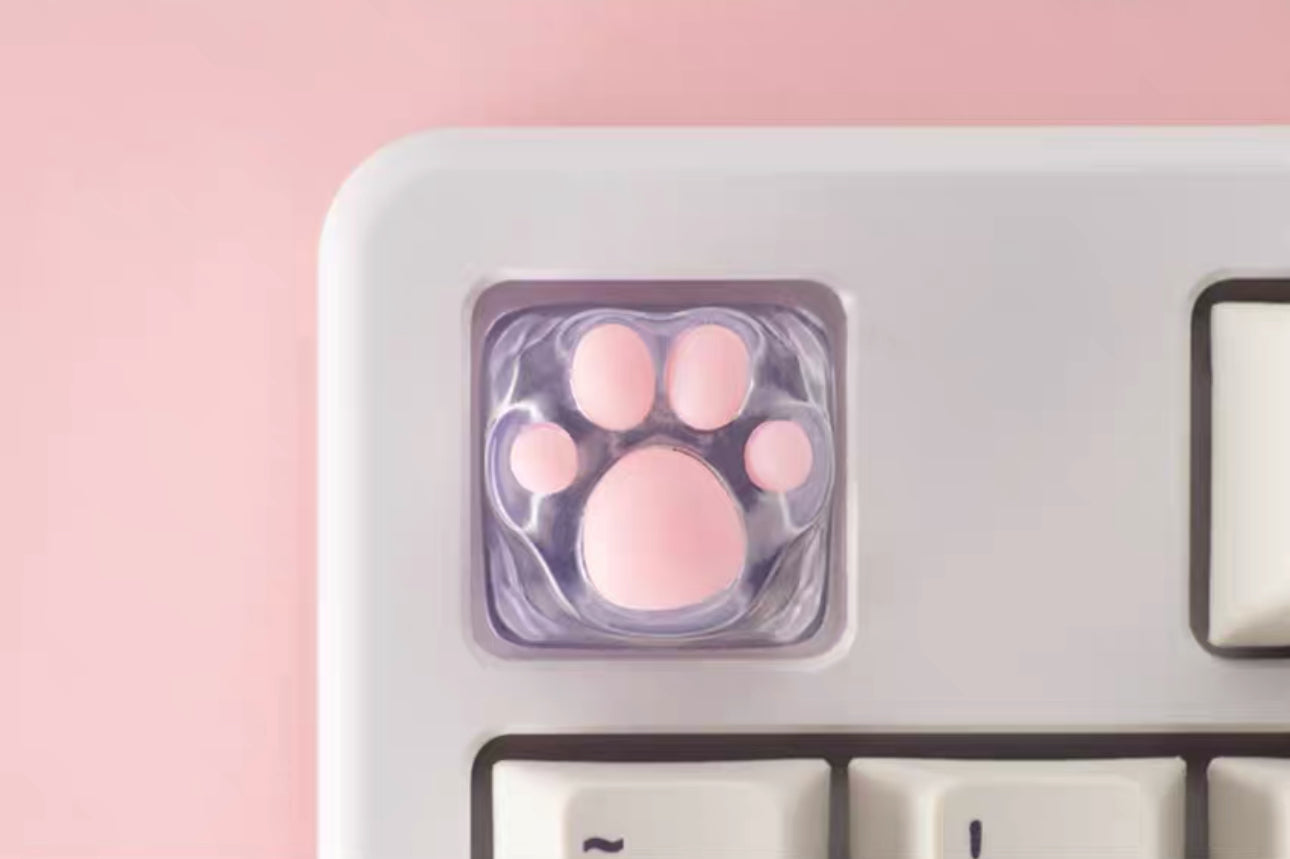 Clear Transparent Cat Paw Artisan Key Caps
