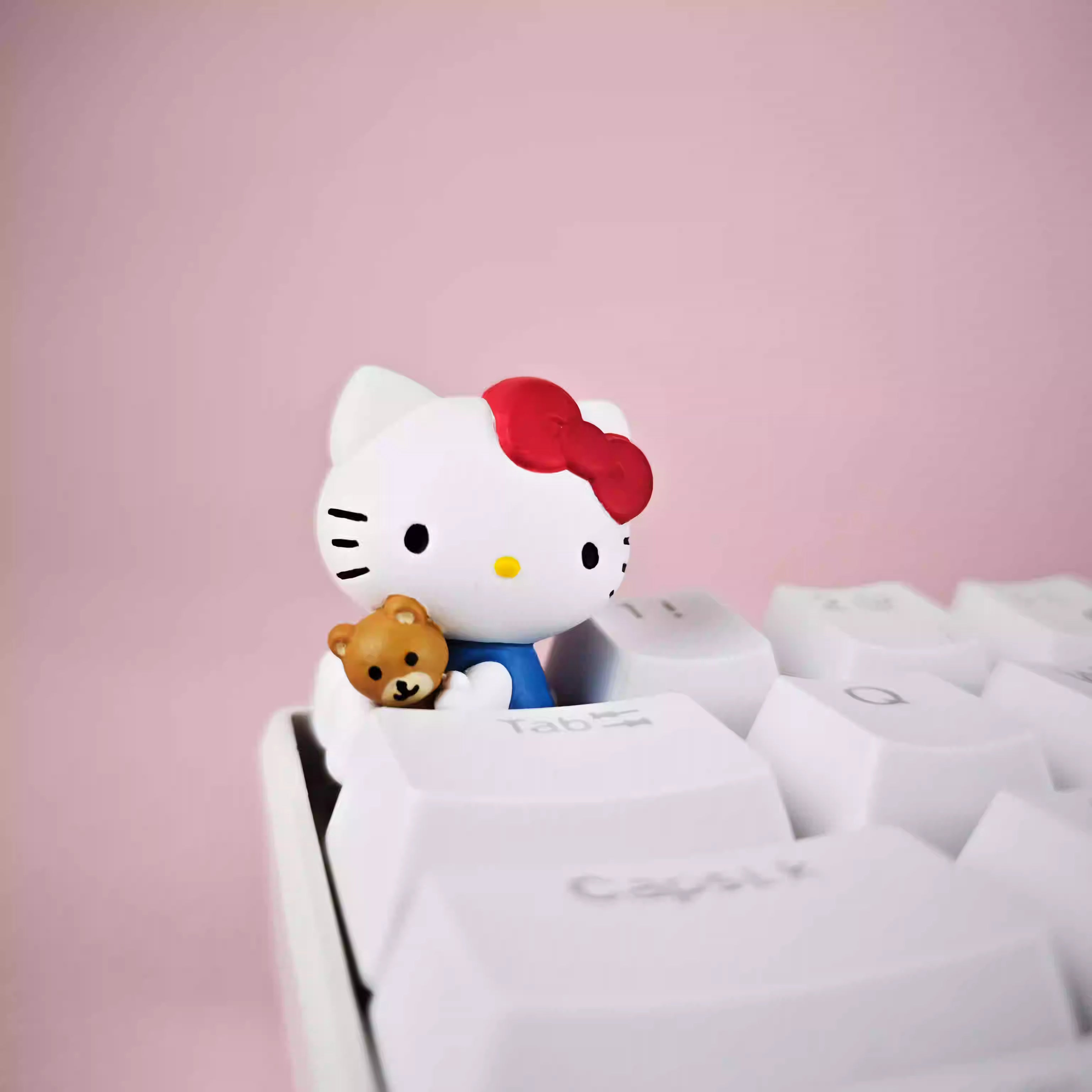 Kitty with Bear Artisan Key Cap