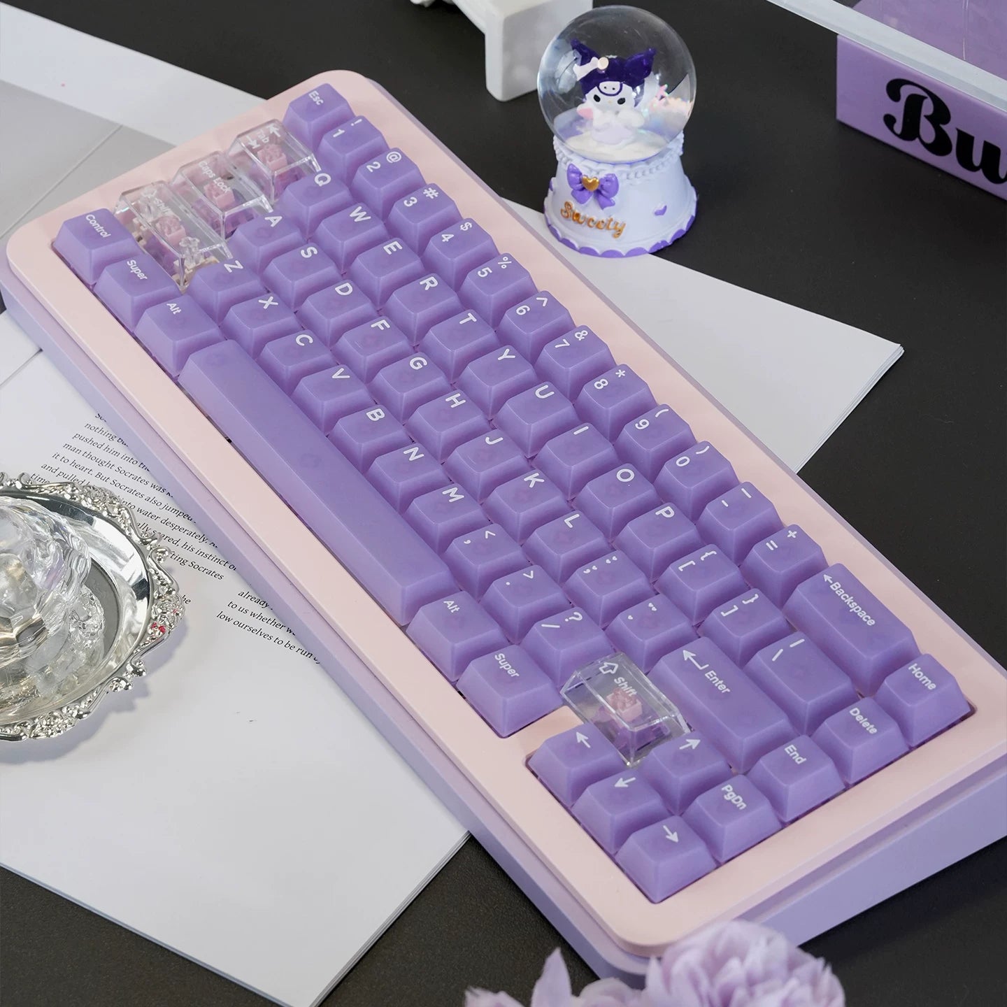 Lavender Mist Key Cap Set - 20 Transparent keys for free