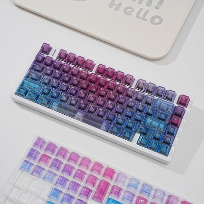 Pink Ocean Key Cap Set - Translucent Gradient