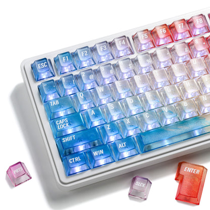 Sunset Glow Key Cap Set - Translucent Gradient