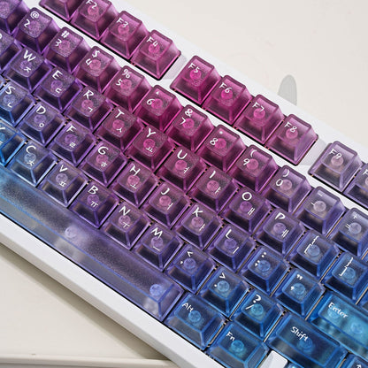 Pink Ocean Key Cap Set - Translucent Gradient
