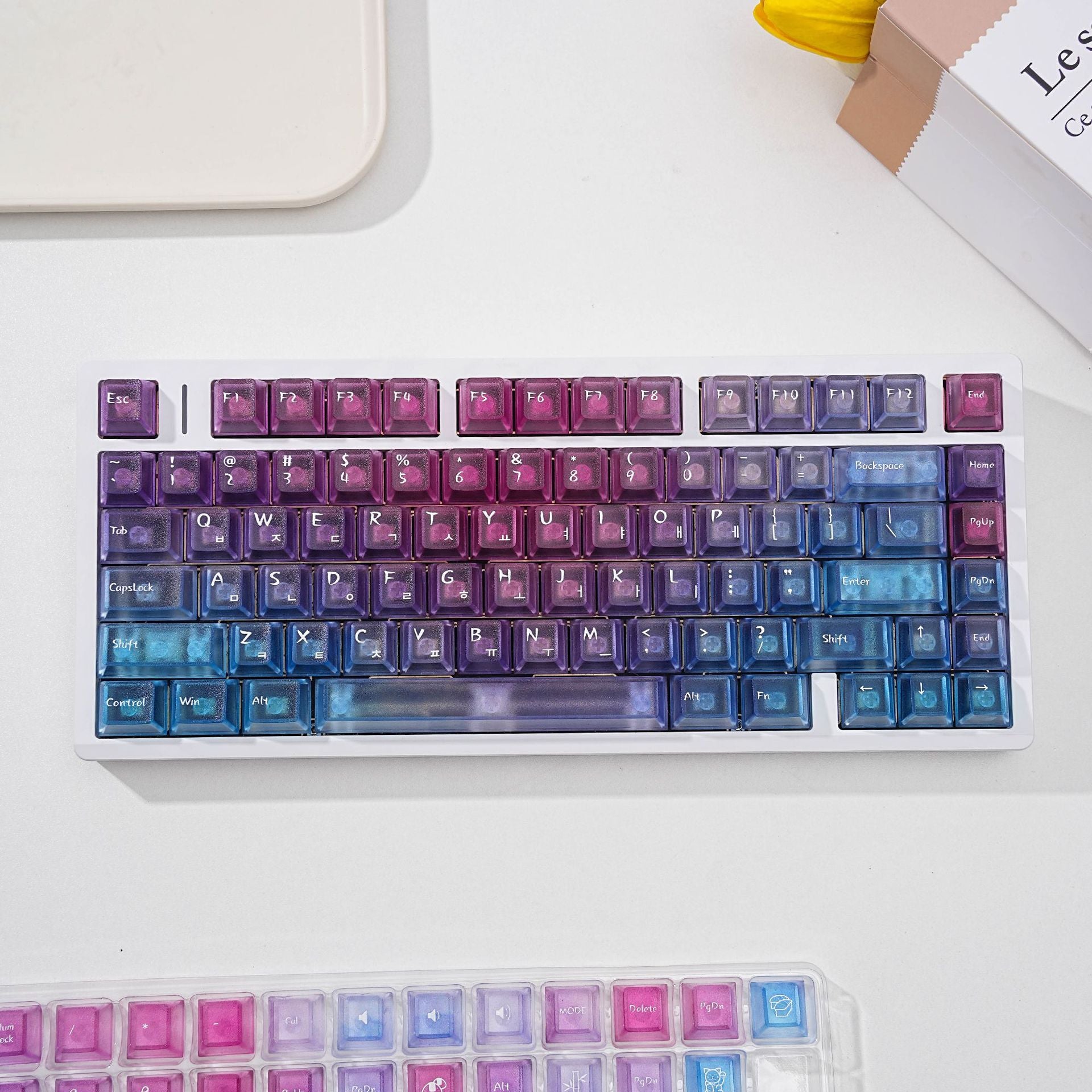 Pink Ocean Key Cap Set - Translucent Gradient
